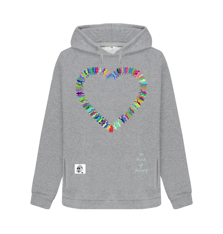 Light Heather Fitness Heart Cotton Hoodie