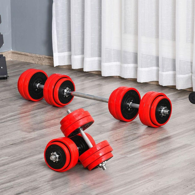 Adjustable 30KGS Barbell & Dumbbell Set for Ergonomic Fitness Exercise in Home Gym - UK Home Gym Equipment 