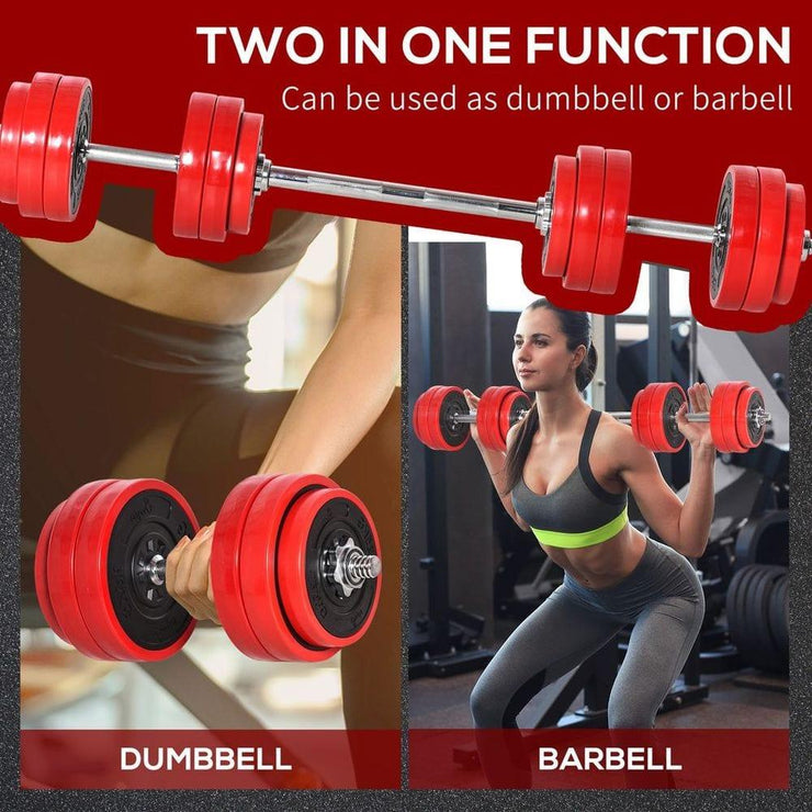 Adjustable 30KGS Barbell & Dumbbell Set for Ergonomic Fitness Exercise in Home Gym - UK Home Gym Equipment 