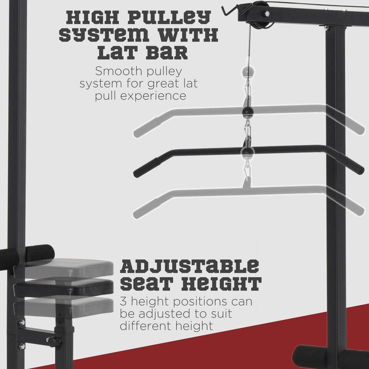 Adjustable Exercise Pulldown Machine Power Tower – HOMCOM - UK Home Gym Equipment 