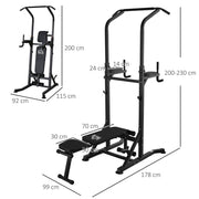 Adjustable Foldable Dip Stand and Multi-Function Fitness Station – HOMCOM - UK Home Gym Equipment 