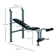 Adjustable Multi Gym Weight Bench with Barbell Stand – HOMCOM - UK Home Gym Equipment 