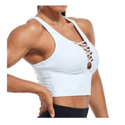 Crisscross Crop Fitness Workout Sport Bra - UK Home Gym Equipment 