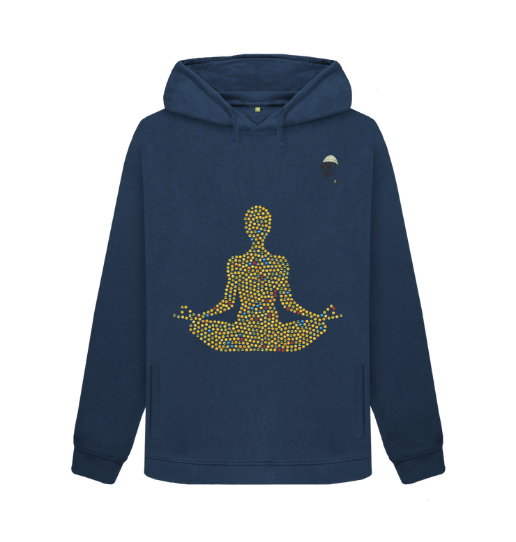 Navy Blue Emoji Fitness Cotton Hoodie