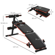 Foldable Sit-Up Bench for Core Workouts – HOMCOM (Black) - UK Home Gym Equipment 