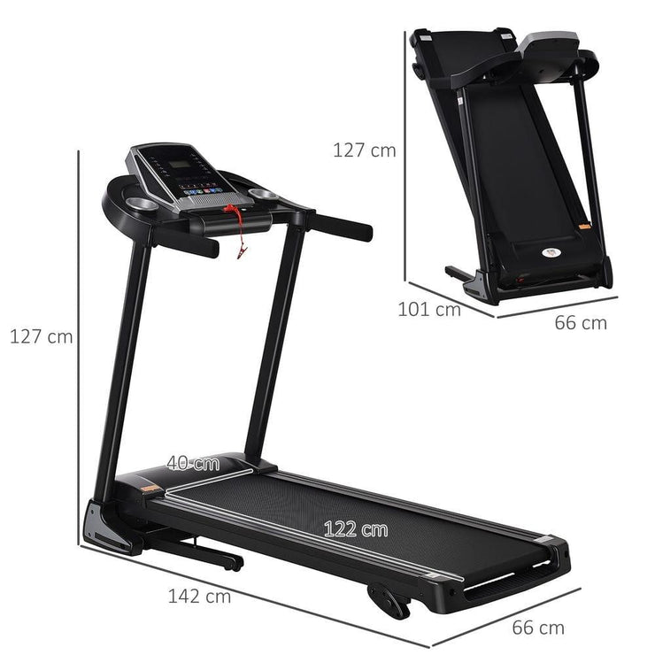 Folding 12km/h Electric Treadmill Running Machine Incline LED Display HOMCOM - UK Home Gym Equipment 