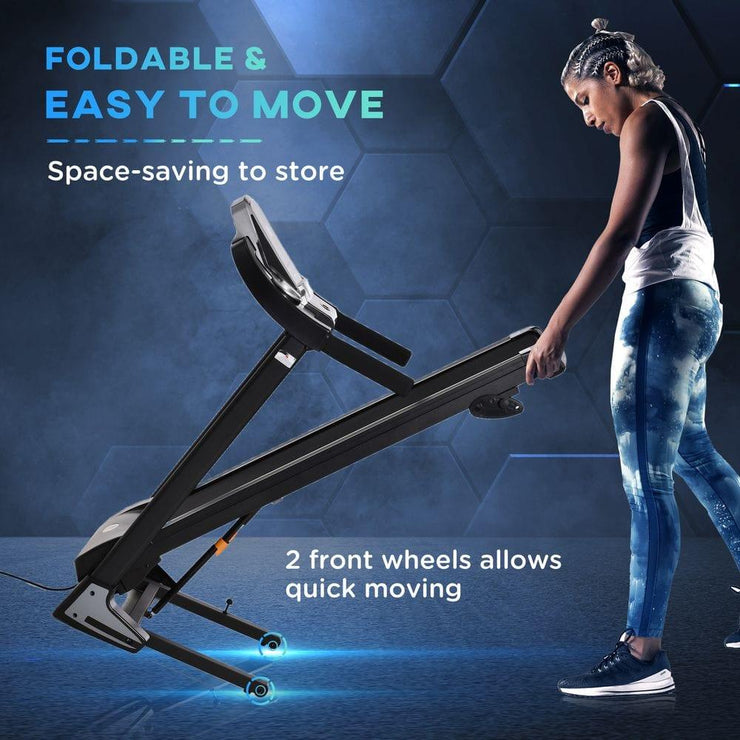 Folding 12km/h Electric Treadmill Running Machine Incline LED Display HOMCOM - UK Home Gym Equipment 