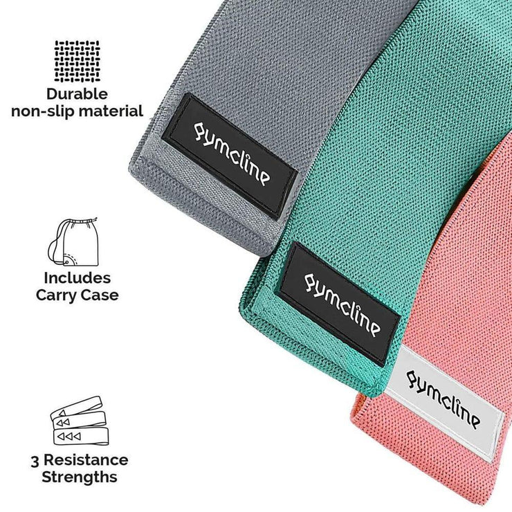 Gymcline Resistance Bands 3 Levels Set & Storage Bag - UK Home Gym Equipment 