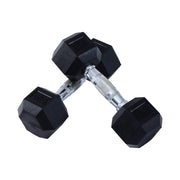 Hexagonal Dumbbells Kit - 2x6kg Weight Lifting Exercise for Home Fitness by HOMCOM - UK Home Gym Equipment 