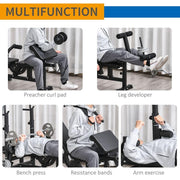 Multi-Exercise Full-Body Weight Bench with Bench Press & Leg Extension – HOMCOM - UK Home Gym Equipment 