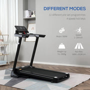 PowerFit Pro: 500W Folding Treadmill with Preset Programs - HOMCOM - UK Home Gym Equipment 