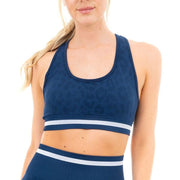 ProFit Navy Leopard Print Seamless Sports Bra - UK Home Gym Equipment 