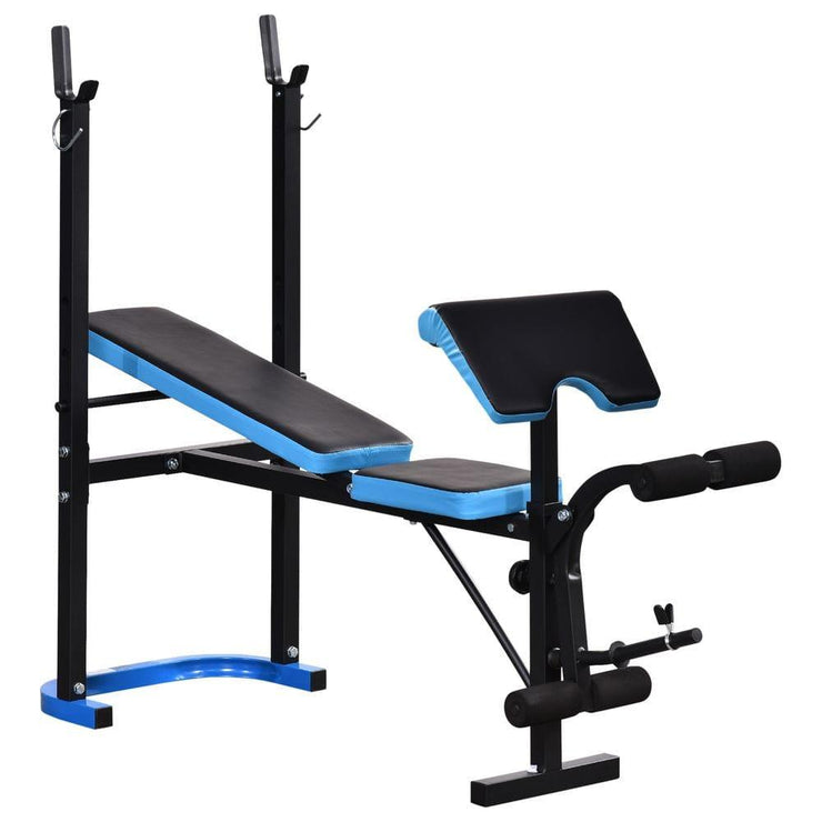 ProFlex Adjustable Weight Bench with Leg Developer and Barbell Rack UK Home Gym Equipment