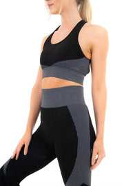 ProFlex Textured Panel Striped Sports Bra - UK Home Gym Equipment 