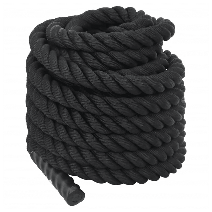 ProForce Battle Rope - 12m, 9kg, Black Polyester - UK Home Gym Equipment 