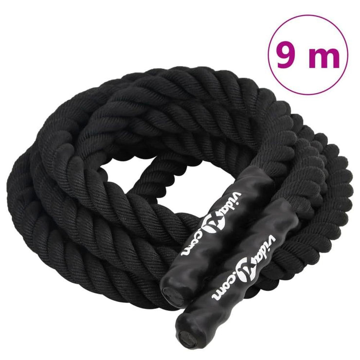 ProForce Battle Rope - 9m, 6.8kg, Black Polyester - UK Home Gym Equipment 