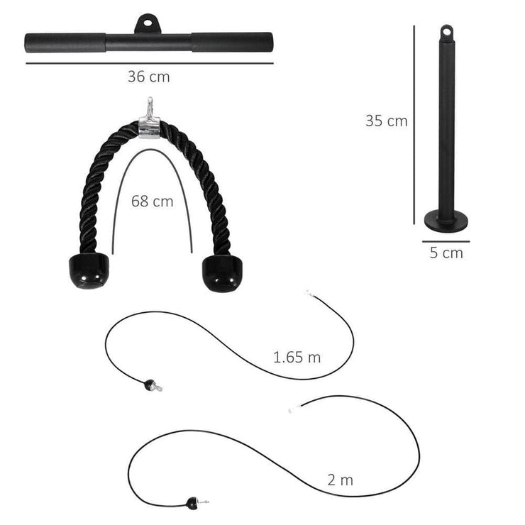 ProLift Cable Pulley System with DIY Loading Weight Pin for Lat Pulldowns - UK Home Gym Equipment 