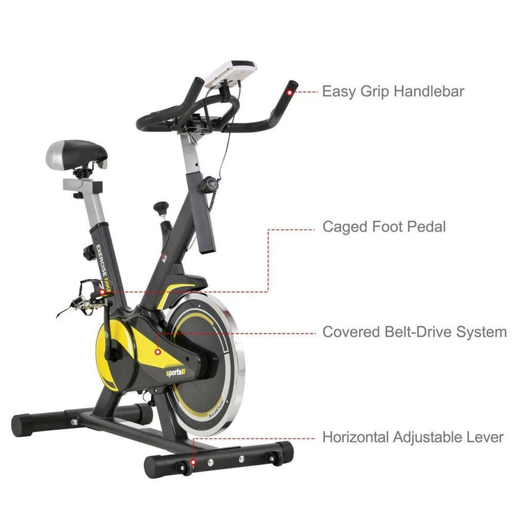 ProRide Exercise Bike with 10KG Flywheel and LCD Display - UK Home Gym Equipment 