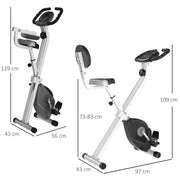 ProRide Foldable Magnetic Resistance Exercise Bike with LCD Display - Grey - UK Home Gym Equipment 