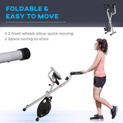 ProRide Foldable Magnetic Resistance Exercise Bike with LCD Display - Grey - UK Home Gym Equipment 