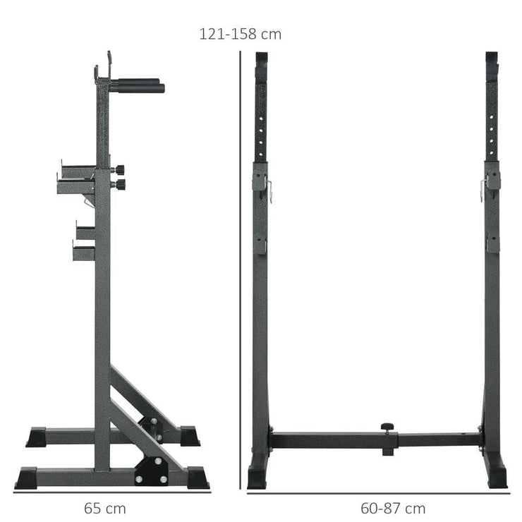 SPORTNOW Adjustable Heavy Duty Squat Rack and Barbell Stand for Home Gym - UK Home Gym Equipment 