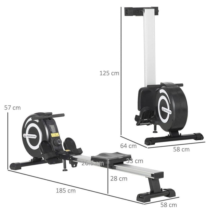 Ultimate Rowing Machine: Adjustable Magnetic Resistance, LCD Monitor - HOMCOM - UK Home Gym Equipment 