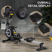 Ultimate Rowing Machine: Adjustable Magnetic Resistance, LCD Monitor - HOMCOM - UK Home Gym Equipment 