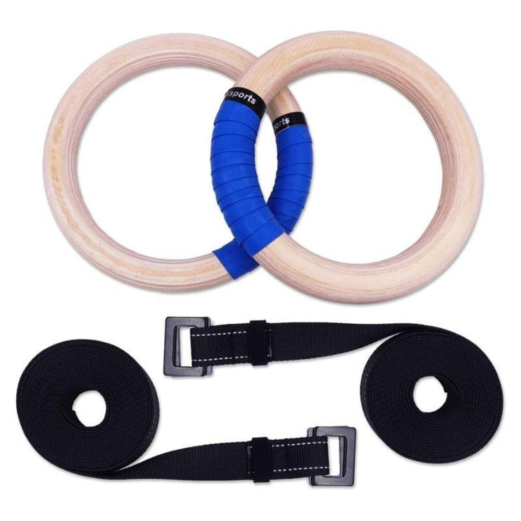 Outdoor Wood Gymnastics Pull Up Rings - UK Home Gym Equipment 