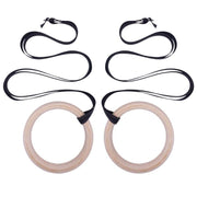 Outdoor Wood Gymnastics Pull Up Rings - UK Home Gym Equipment 