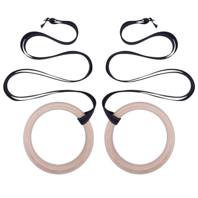 Outdoor Wood Gymnastics Pull Up Rings - UK Home Gym Equipment 