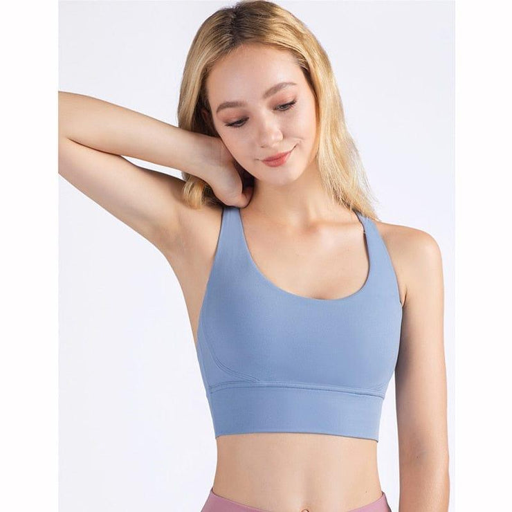 Breathable Solid Fitness Sports Bra - UK Home Gym Equipment 