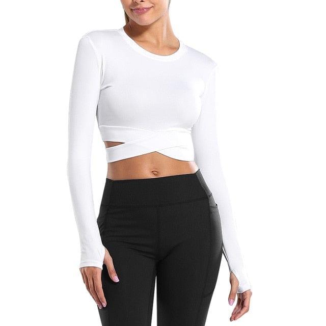 Cropped Long Sleeve Yoga T-Shirt - UK Home Gym Equipment 