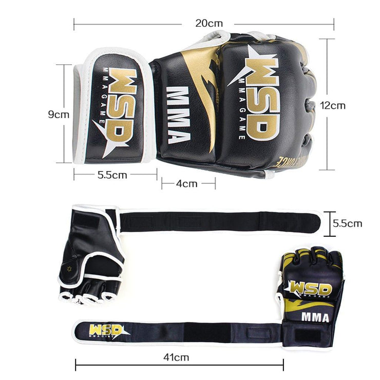 WSD PU Leather MMA Gloves - UK Home Gym Equipment 