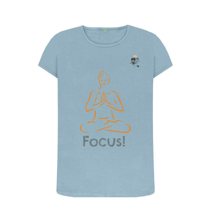 Stone Blue Focus Casual Gym T-Shirt